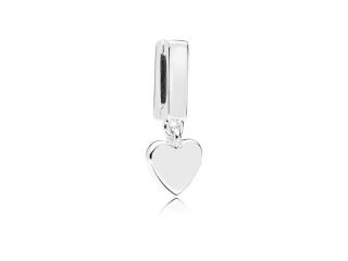 Rodowany srebrny wiszący charms do pandora koralik reflexions serce serduszko heart srebro 925