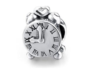 Rodowany srebrny wiszący charms do pandora zegar zegarek budzik clock srebro 925
