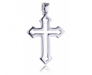 Srebrny rodowany krzyżyk krzyż gładki polerowany połysk srebro 925