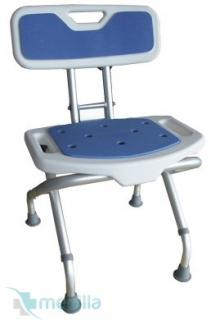 ASTON Krzesło prysznicowe składane z oparciem BLUE