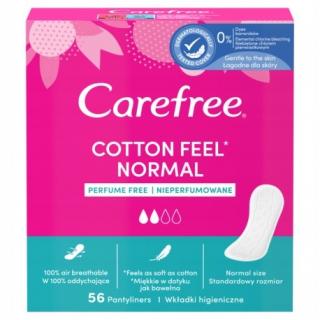 Wkładki higieniczne Carefree Cotton Normal FREE 56