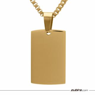 Złoty mały nieśmiertelnik elegancki z grawerem personalizowany