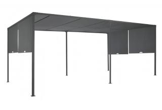 Antracytowa pergola tarasowa Sevilla 3x6m z moskitierą Garden Point