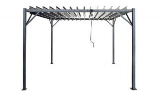 Antracytowa pergola tarasowa Tasos 3x3m Garden Point