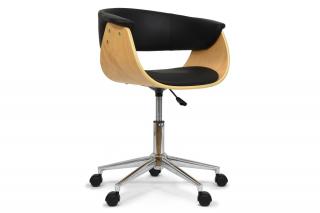 Eleganckie drewniane krzesło biurowe wykończone skórą Denver Contract Point