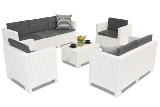 Komplet białych mebli technorattanowych Colorado Coffee 7