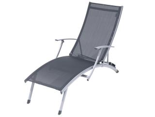 Komplet dwóch antracytowych leżaków ogrodowych Salto Garden Point