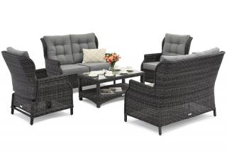 Komplet ekskluzywnych mebli z technorattanu Malaga Coffee 6 antracyt Garden Point