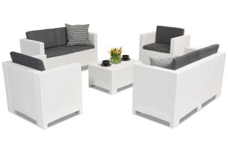 Komplet mebli technorattanowych Colorado Coffee 6 biały Bica