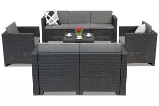 Komplet mebli technorattanowych do ogrodu Colorado Coffee Box 7 antracyt Bica