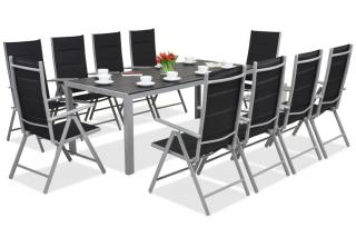Meble ogrodowe z aluminium z dużym stołem Polywood Verona dla 10 osób Garden Point