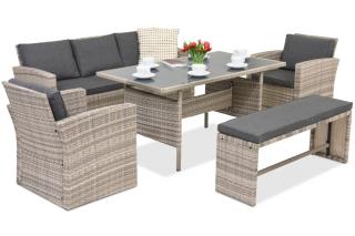 Meble ogrodowe z technorattanu Marsylia Garden Point szare