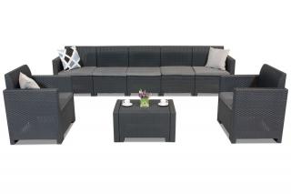 Meble z technorattanu Nebraska Coffee Max 7 antracyt Bica