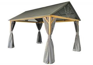 Metalowa altana ogrodowa Teramo z zasłonami 4x3 Garden Point