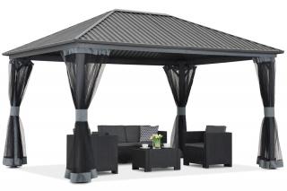 Metalowa altana Sardynia 3x3 z moskitierą Garden Point antracyt
