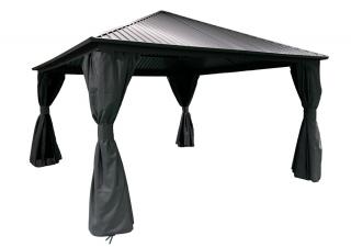 Metalowa altana Sardynia 3x3 z zasłonami Garden Point antracyt