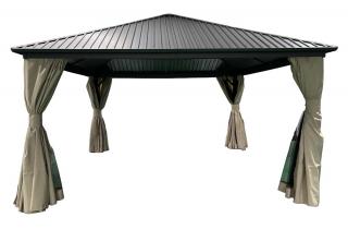 Metalowa altana Sardynia 3x3 z zasłonami Garden Point beż