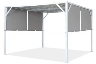 Metalowa pergola tarasowa Santorini 3 x 3 m biało-antracytowa Garden Point