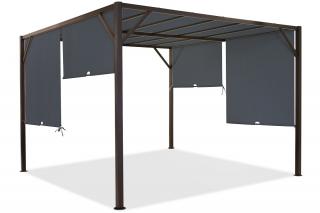 Metalowa pergola tarasowa Santorini 3 x 3 m brązowo-antracytowa Garden Point