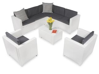 Naroznik technorattanowy w zestawie Colorado Corner 7 biały Bica