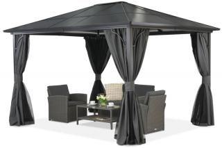 Nowoczesna altana ogrodowa Santiago 3x3,6 m z moskitierą Garden Point antracyt