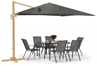 Parasol ogrodowy Siena 3x3m woodlike z antracytowym poszyciem Garden Point