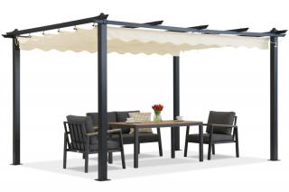 Pergola tarasowa Barbados 3x3 m Garden Point antracyt-beż