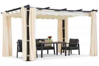 Pergola tarasowa Barbados 3x3 m z zasłonami Garden Point antracyt-beż