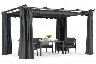 Pergola tarasowa Barbados 3x3 m z zasłonami Garden Point antracyt