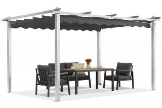 Pergola tarasowa Barbados 3x4 m Garden Point biało-antracytowa