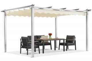 Pergola tarasowa Barbados 3x4 m Garden Point biało-beżowa