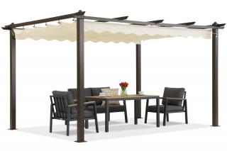 Pergola tarasowa Barbados 3x4 m Garden Point woodlike-beż
