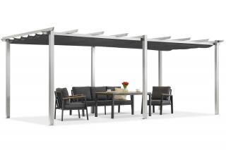 Pergola tarasowa Barbados 3x6 m Garden Point biało-antracytowa