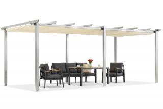 Pergola tarasowa Barbados 3x6 m Garden Point biało-beżowa