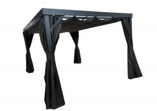 Pergola tarasowa z zasłonami Alicante 3x4 antracyt Garden Point