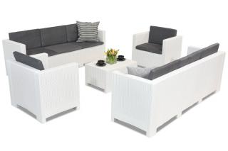 Technorattanowe meble Colorado Coffee 8 białe Bica