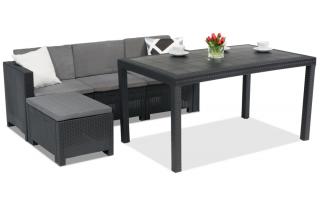 Technorattanowy komplet mebli wypoczynkowych Colorado Relax Corner 4 antracytowy Bica