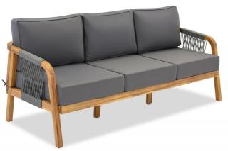 Trzyosobowa sofa z drewna akacjowego Mumbaj Garden Point