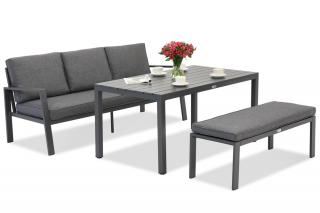 Zestaw aluminiowy Zakintos Apetito Comfort 3 z ławką antracyt Garden Point