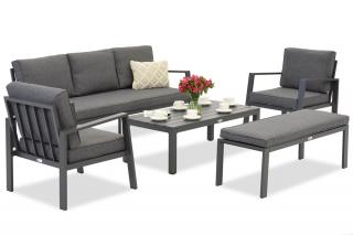 Zestaw aluminiowy Zakintos Coffee 5 z ławką antracyt Garden Point