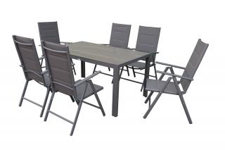 Zestaw ogrodowy aluminiowy Polywood Verona dla 8 osób Garden Point szare