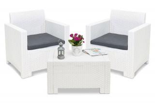 Zestaw technorattanowy Nebraska Terrace 2 biały Bica