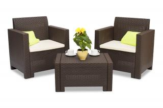 Zestaw technorattanowy Nebraska Terrace 2 brązowy Bica