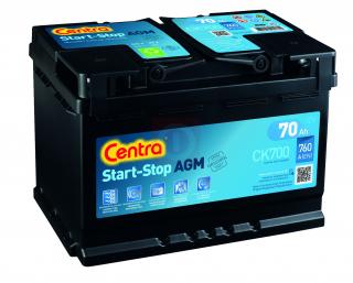 Akumulator Centra  AGM 70Ah 760A CK700