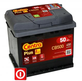 Akumulator Centra Plus 50Ah 450A CB500
