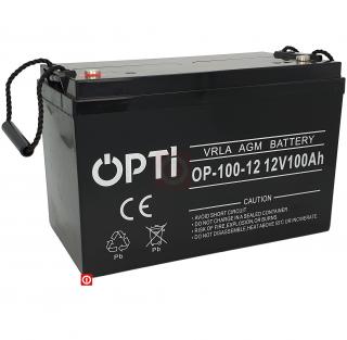 Akumulator OPTI AGM / VRLA 12V 100Ah OP100-12 do UPS, KOTŁÓW, PIECY (CO)
