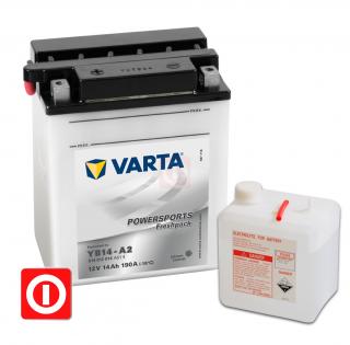 Akumulator Varta + kwas YB14-A2 14Ah 190A