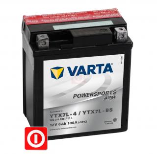 Akumulator Varta YTX7L-BS 6Ah 100A