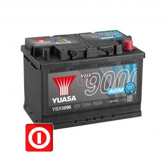 Akumulator YUASA 70Ah 760A P+ YBX9096 START-STOP
