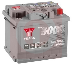 Akumulator YUASA SILVER 52Ah 500A P+ YBX5063